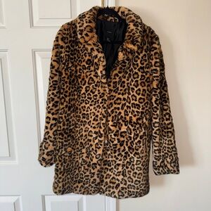 Forever 21 Leopard Print Faux Fur Coat